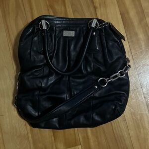 COACH Kristin Leather Top-Zip Black Satchel PRE-OWNED